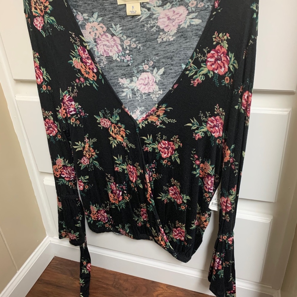 Black with pink flowers
